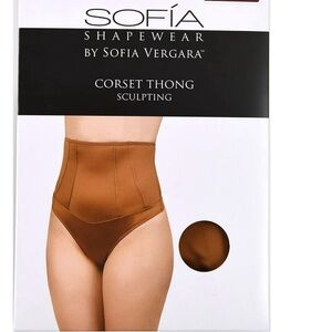 Sofia Shapewear Corset Thong in Brown